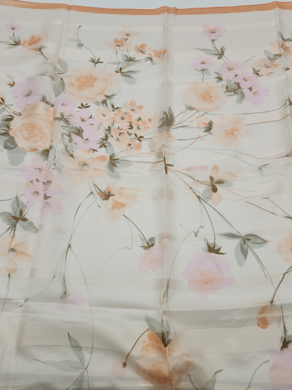 Floral Lightweight Sheer Scarf Pink Peach Flower